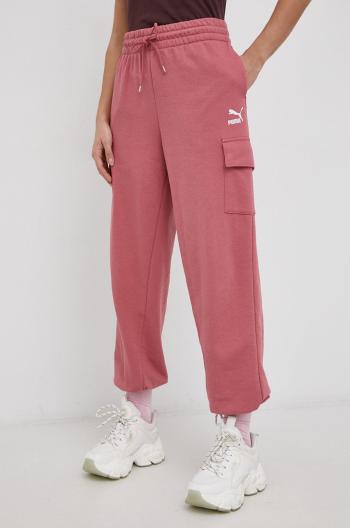 Kalhoty Puma 531698 dámské, růžová barva, hladké