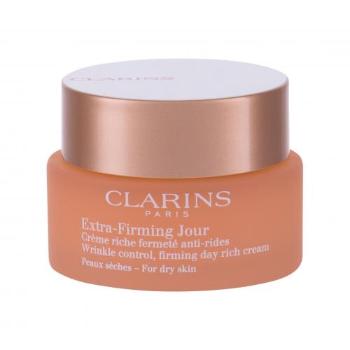 Clarins Extra-Firming Jour Rich 50 ml denní pleťový krém pro ženy poškozená krabička na suchou pleť; proti vráskám; zpevnění a lifting pleti