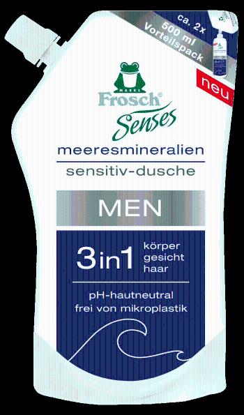Frosch EKO Senses Sprchový gel pánský 3v1 náhradní náplň 500 ml