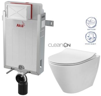 ALCAPLAST Renovmodul předstěnový instalační systém bez tlačítka + WC CERSANIT CLEANON CITY AM115/1000 X CI1