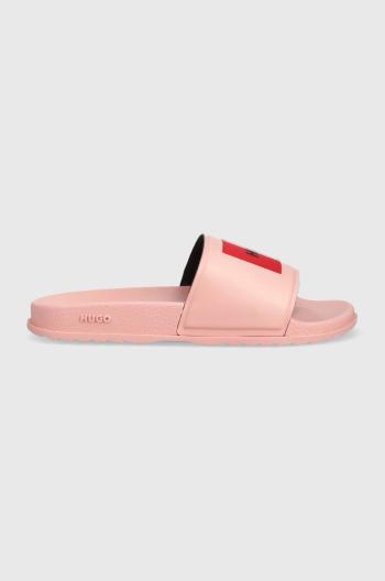 Pantofle HUGO Match dámské, růžová barva