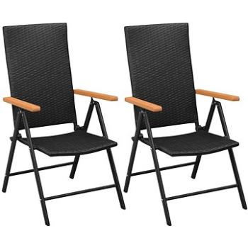 Stohovatelné zahradní židle 2 ks polyratan černé 42798 (42798)