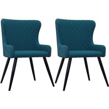 Jídelní židle 2 ks modré samet (282525)