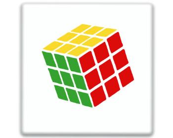 3D samolepky čtverec - 5kusů Rubikova kostka