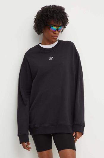 Bavlněná mikina adidas Originals dámská, černá barva, hladká, IY9630