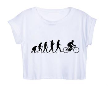 Dámské tričko Organic Crop Top Evolution Bicycle