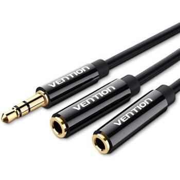 Vention 3.5mm Male to 2x 3.5mm Female Stereo Splitter Cable 0.3m Black ABS Type (BBSBY)