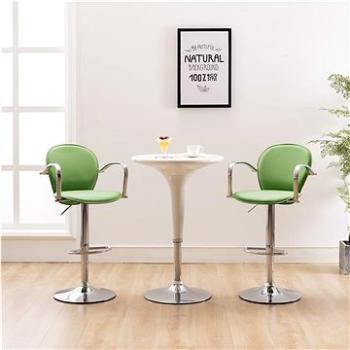 Barové stoličky s područkami 2 ks zelené umělá kůže (249709)