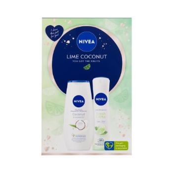 Nivea Lime Coconut dárková kazeta sprchový gel Coconut & Jojoba Oil 250 ml + antiperspirant Fresh Citrus 150 ml pro ženy