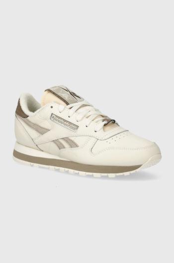 Kožené sneakers boty Reebok Classic Classic Leather béžová barva, 100074360