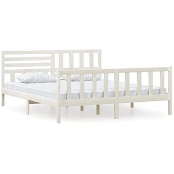 Rám postele bílý masivní dřevo 180 × 200 cm Super King, 3101169 (3101169)