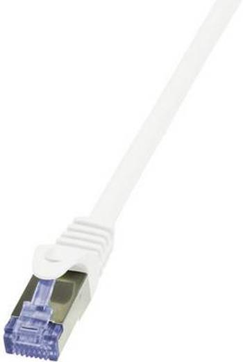 Síťový kabel RJ45 LogiLink CQ3081S, CAT 6A, S/FTP, 7.50 m, bílá