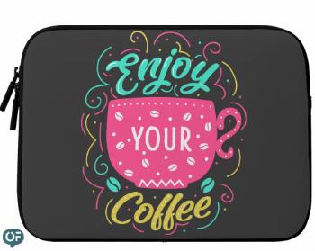 Neoprenový obal na notebook Enjoy your coffee