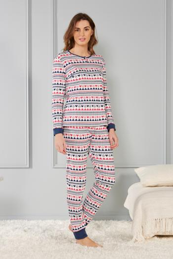 Dámské pyžamo Lady Belty 21I-0121K-08 - BELUNICO/potisk / L BEL5E018-UNICO