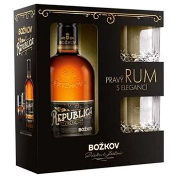 Božkov Republica Exclusive 8Y 0,5l 38 % + 2x sklo GB (8594005022416)