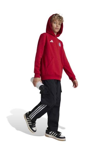 Dětská mikina adidas Performance FCBIDS HD červená barva, s kapucí, hladká, IT4134