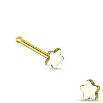 Šperky4U Zlacený piercing do nosu - hvězda - N01159-GD