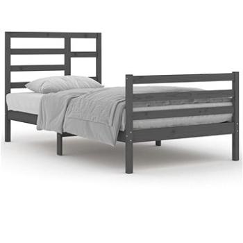 Rám postele šedý masivní dřevo 100 × 200 cm, 3105852 (3105852)