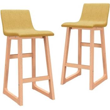 Barové židle 2 ks hořčicově žluté textil (289404)
