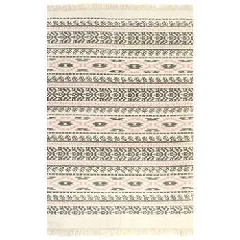 Koberec Kilim se vzorem bavlněný 160x230 cm šedorůžový (246544)