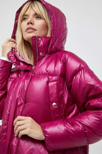 Péřová bunda Tommy Hilfiger dámská, fialová barva, zimní