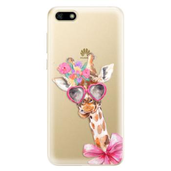 Odolné silikonové pouzdro iSaprio - Lady Giraffe - Huawei Y5 2018