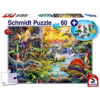 Puzzle Dinosauři 60 dílků + dárek (figurky dinosaurů) (4001504563721)