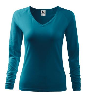 MALFINI Dámské tričko s dlouhým rukávem Elegance - Tmavý tyrkys | XL
