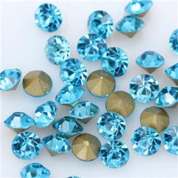 Šperky4U Skleněný šaton SS13 - 3,2 až 3,3 mm, 10ks/bal., AQUA - SS13-Q