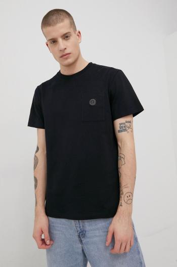 Bavlněné tričko Superdry černá barva, hladký