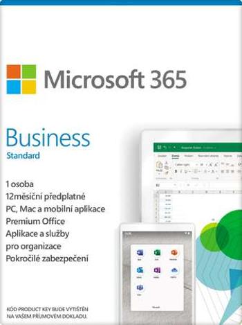 Microsoft 365 Business Standard předplatné 1 rok, elektronická licence, KLQ-00211, nová licence, KLQ-00211