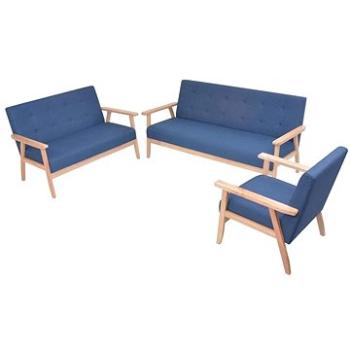 3dílná sedací souprava textilní čalounění modrá (274915)