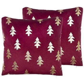 BELIANI, Sada 2 dekorativních polštářů s vánočním motivem 45 x 45 cm červená CUPID, 298331 (beliani_298331)