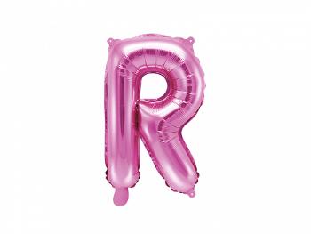 PartyDeco Fóliový balónek Mini - Písmeno R 35cm růžový