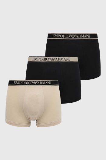 Boxerky Emporio Armani Underwear 3-pack pánské, černá barva