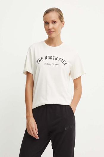 Bavlněné tričko The North Face Tee Varsity Graphic béžová barva, NF0A89CQQLI1