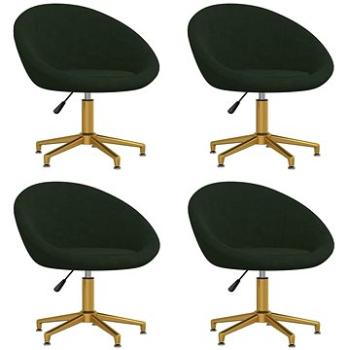 Jídelní židle 4 ks tmavě zelené samet, 3089536 (3089536)