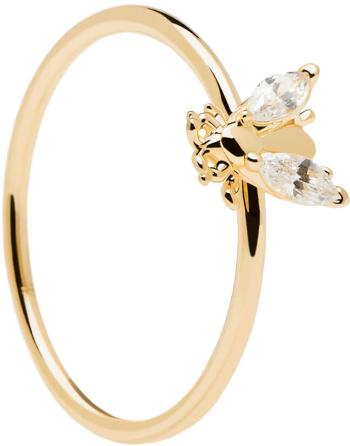 PDPAOLA Krásný pozlacený prsten s něžnou včeličkou BUZZ Gold AN01-218 50 mm