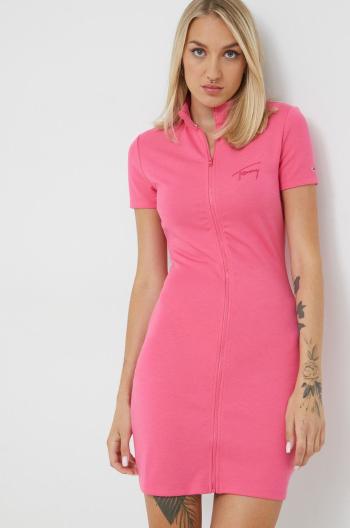 Šaty Tommy Jeans růžová barva, mini