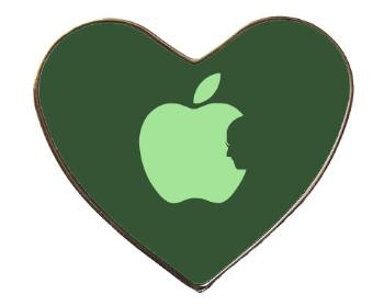 Magnet srdce kov Apple Jobs