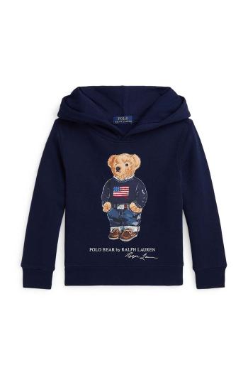 Mikina Polo Ralph Lauren tmavomodrá barva, s kapucí, s potiskem, 322920645003