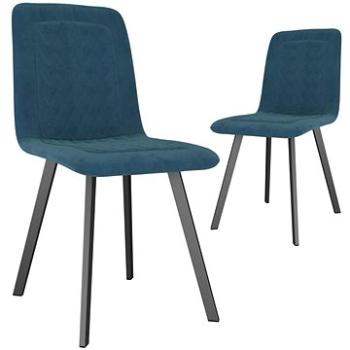 Jídelní židle 2 ks modré samet (282567)