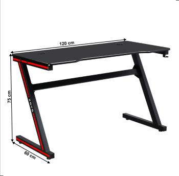 Herní stůl MACKENZIE s LED osvětlením Tempo Kondela 120 cm