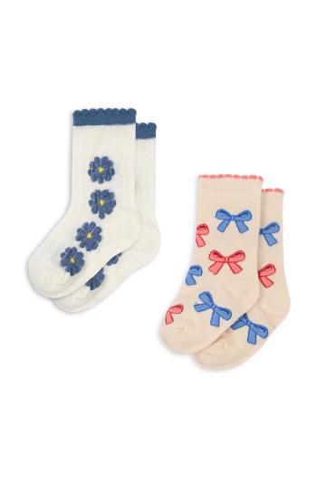 Dětské ponožky Konges Sløjd JAQUARD SOCKS 2-pack béžová barva, KS101361