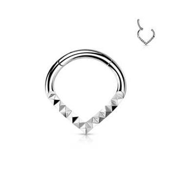 Šperky4U Segment piercing špičatý - helix / cartilage / tragus piercing 1,2 x 8 mm - NS0054ST-1208