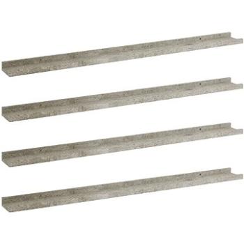 Shumee Nástěnné 4 ks betonově šedé 100×9×3 cm , 326707 (326707)