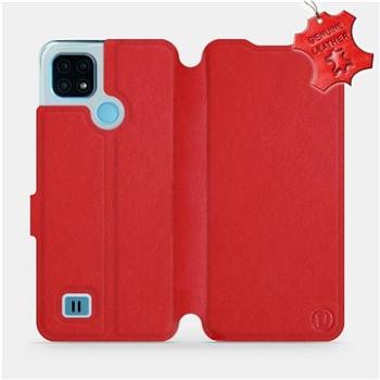 Kožené flip pouzdro na mobil Realme C21 - Červené -  Red Leather (5903516748174)