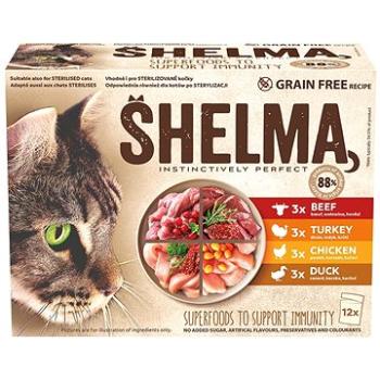 Shelma bezobilné dušené filetky 4 druhy masa 12 × 85 g (8595606406766)