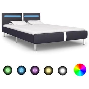 Rám postele s LED světlem černý umělá kůže 140x200 cm (280848)