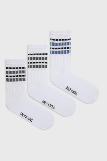 Ponožky Only & Sons pánské, bílá barva